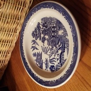 5 Buffalo China Blue Willow dinner plates
